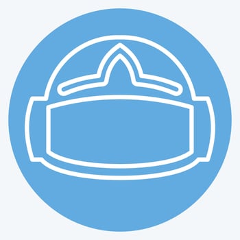 Icon VR Helmet. related to 3D Visualization symbol. blue eyes style. simple design editable. simple illustration vector