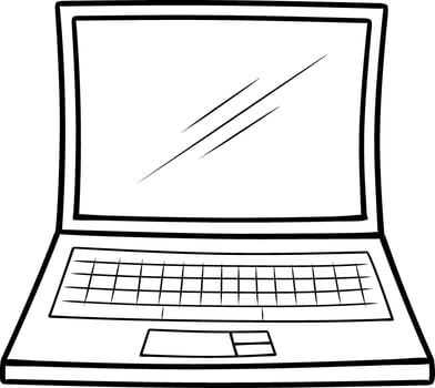 cartoon of Laptop isolated on white vector