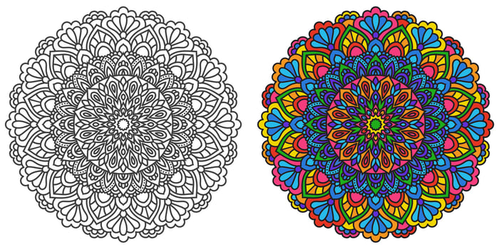 abstract mandala floral ornament,colourful modern mandala design ,mandala Line Illustration vector