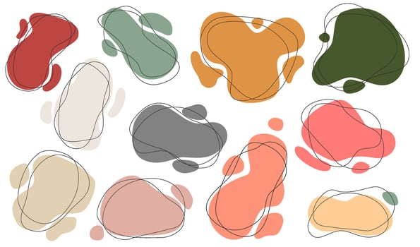 Organic shapes. Blob shape. organic abstract shape. abstract fluid shapes in pastel colors. vector