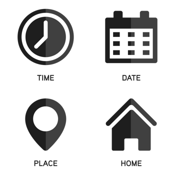 Time Clock Icon, Date Calendar, Place Pin Location Address, Home Button, Business Icon Set, Office Hour, Schedule, Reminder, Plan Design Elements, Event, User Interface Symbol png