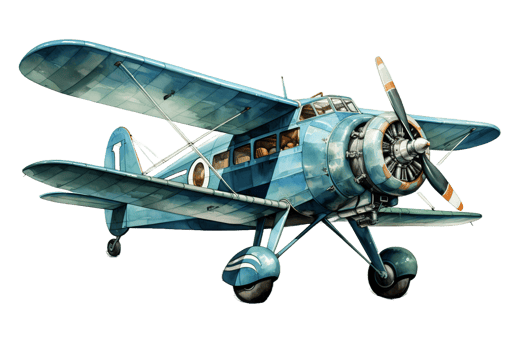 an old airplane flying on a transparent background png