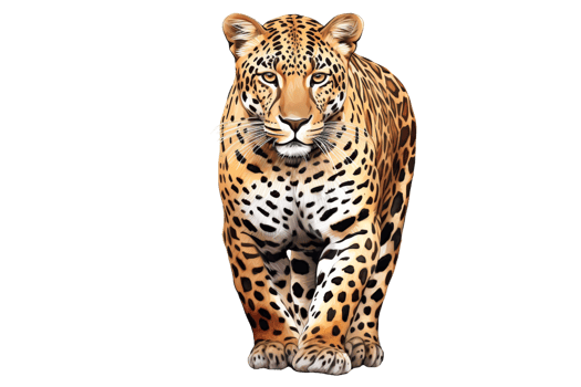a watercolor leopard on transparent background png