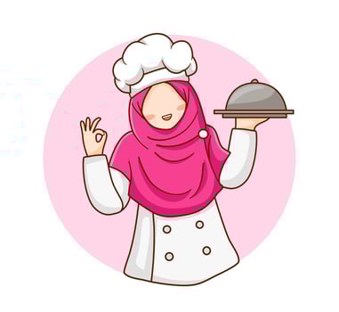 Muslim women cheff vector