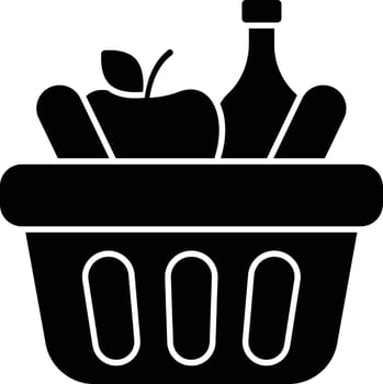 grocery basket glyph icon design style vector