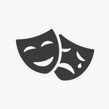 Theater mask icon vector. comedy, tragedy, drama symbol sign vector