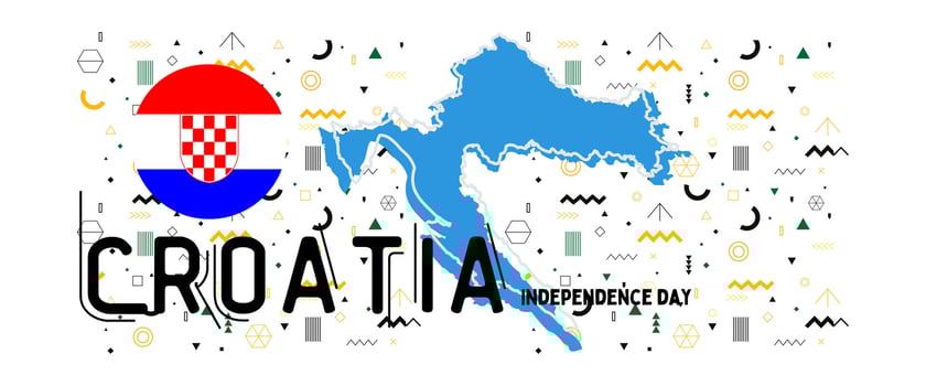 Croatia independence day banner modern style vector