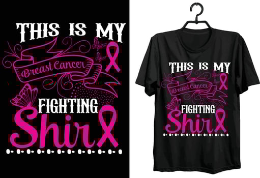 This Is My Breast Cancer Fighting Shirt. Breast Cancer T-shirt Design. Funny Gift Item Breast Cancer shirt Design For All Cancer Patient. vector