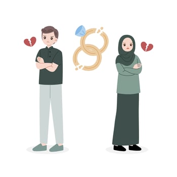 illustrations of unhappy divorce family vector