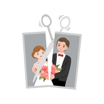 illustrations of unhappy divorce family vector