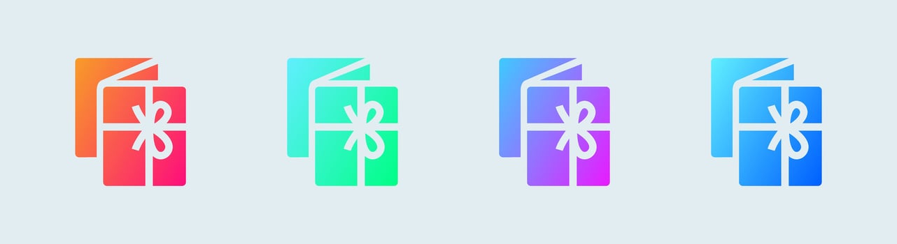 Gift solid icon in gradient colors. Surprise signs vector illustration.