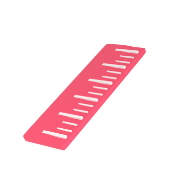 3D red Ruler icon school isolated transparent png. Simple office supplies. Rule measure length scale. Trendy and modern png