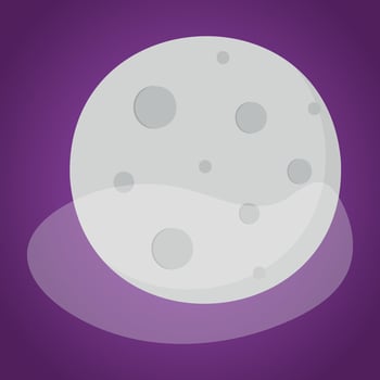 Moon on dark background, traditional Halloween design element. vector