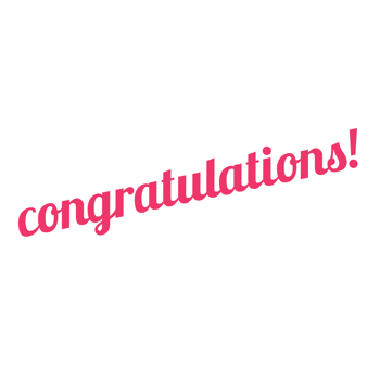 Congratulations Lettering Sticker on a Transparent Background png