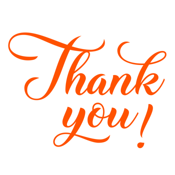 Thank you lettering on a Transparent Background png