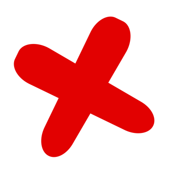 Red Cross Checkmark isolated on a Transparent Background png
