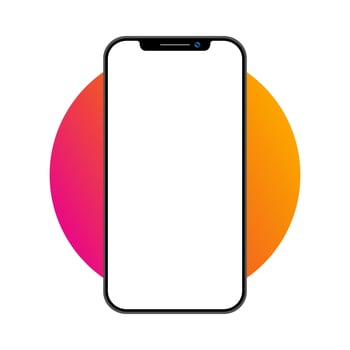 Modern Smartphone Orange Showcase Mockup Vector