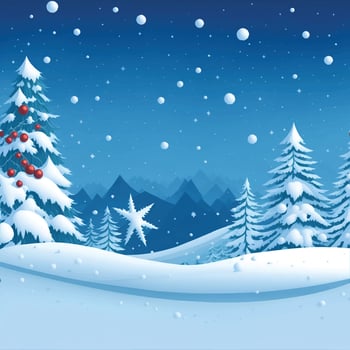 Snow And Trees Christmas Spirit Winter Image Vector Format High Quality