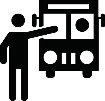 Bus transportation symbol icon vector image. Illustration of the silhouette bus transport public travel design image. EPS 10