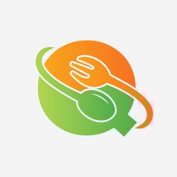 Letter Q Restaurant Logo Combined with Fork and Spoon Icon vector