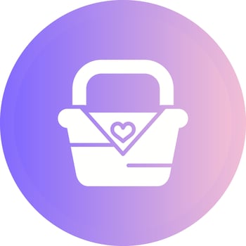 Romantic picnic basket Vector Icon