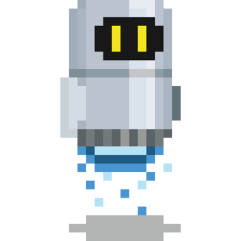 Pixel art robot cartoon character 3 png