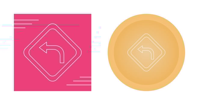 Left Turn Vector Icon