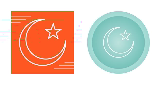 Moon and Star Vector Icon