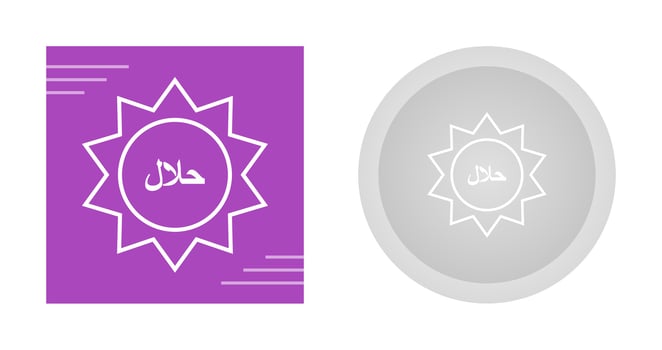 Halal Sticker Vector Icon
