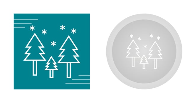 Snowing in trees Vector Icon