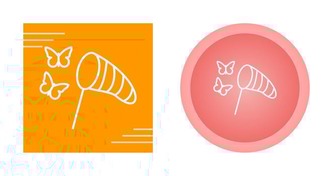 Catching Butterflies Vector Icon