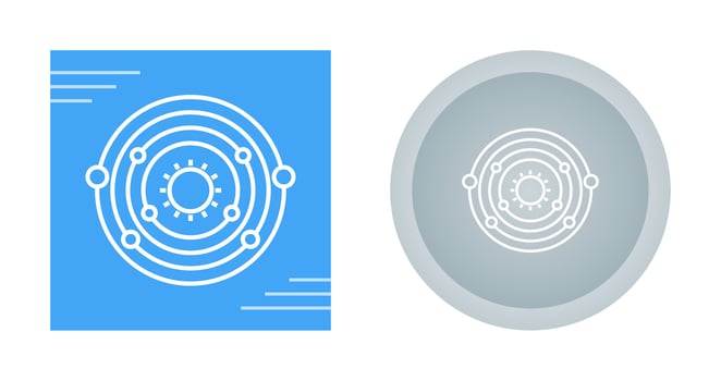 Planets Orbitting Sun Vector Icon