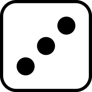 White face cube dot of game dice png