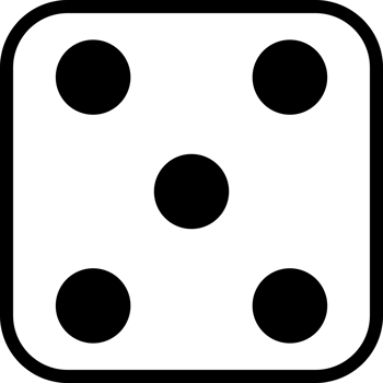 White face cube dot of game dice png