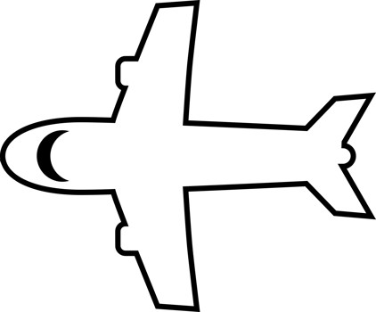 Black airplane symbol icon png