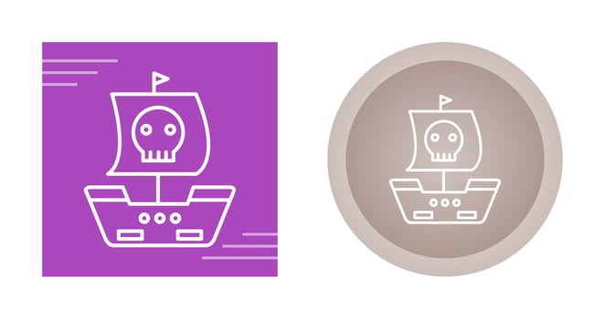 Pirate Ship Vector Icon