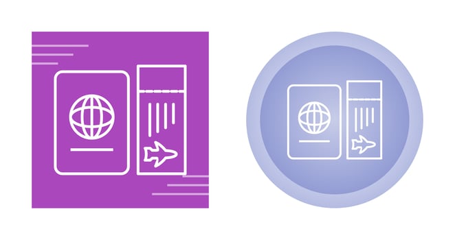 Ticket and Passport Vector Icon