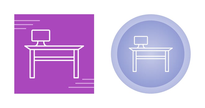 Office Desk Vector Icon