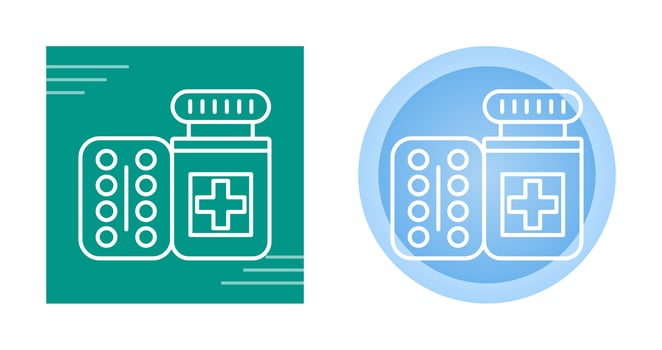 Pills Bottle Vector Icon