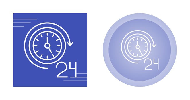 24 Hours Vector Icon