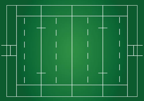 Rugby field, tactic board top view vector