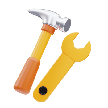 Hammer and Wrench 3D Illustration png