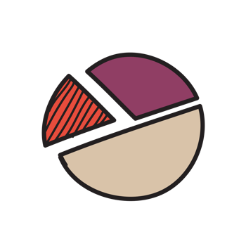 Pie chart. Business doodles color hand drawn png