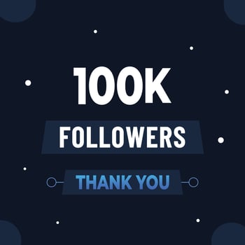 DesThank you 100k subscribers or followers. web social media modern post design vector