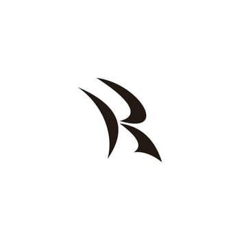 letter rk curves motion geometric logo vector