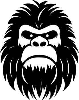 Bigfoot, Black and White Vector illustration