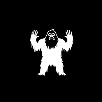 Bigfoot, Black and White Vector illustration