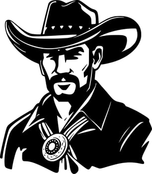 Cowboy, Minimalist and Simple Silhouette - Vector illustration