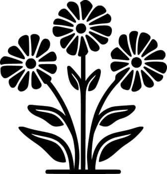 Flowers, Minimalist and Simple Silhouette - Vector illustration