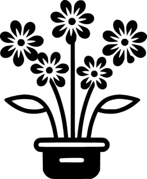 Flowers, Black and White Vector illustration